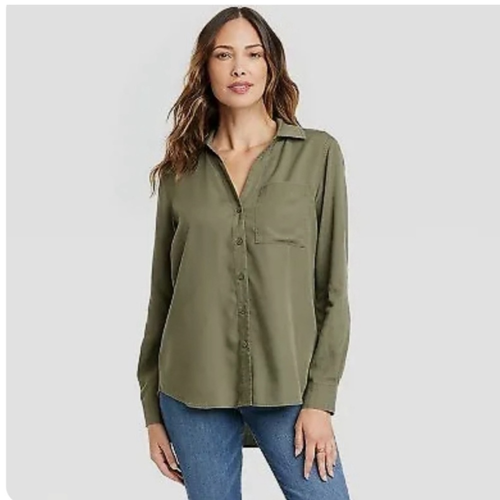 Women's Long Sleeve Button-Down Shirt -
Knox Rose™ Vine Green